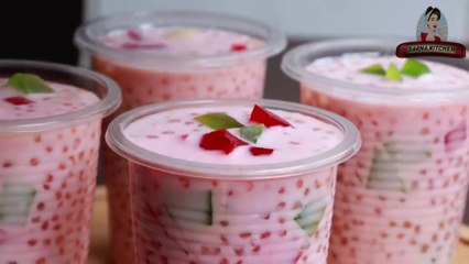 Cathedral Window Jelly Sago Drink | Tapioca Salad Drinks Recipe | Sarna Kitichen