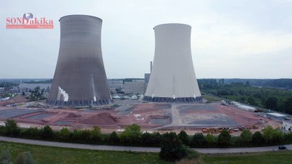 Almanya'da nükleer santral saniyeler içinde yıkıldı