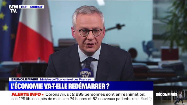 Bruno Le Maire veut maintenir l'actuel chômage partiel pour les secteurs qui sont fermés
