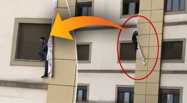 Coranavirüs şüphelisi çarşafları bağlayıp hastaneden kaçmaya çalıştı