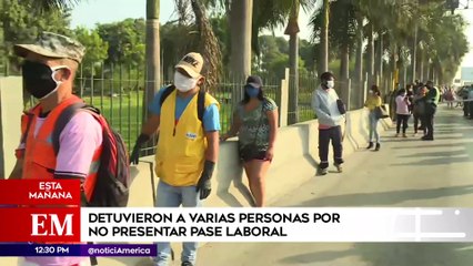 Edición Mediodía: Detienen y multan a personas que no presentan su pase laboral