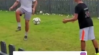 Cristiano ronaldo training with his son during lock down