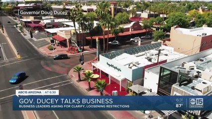 Governor Ducey talks to business leaders on loosening restrictions