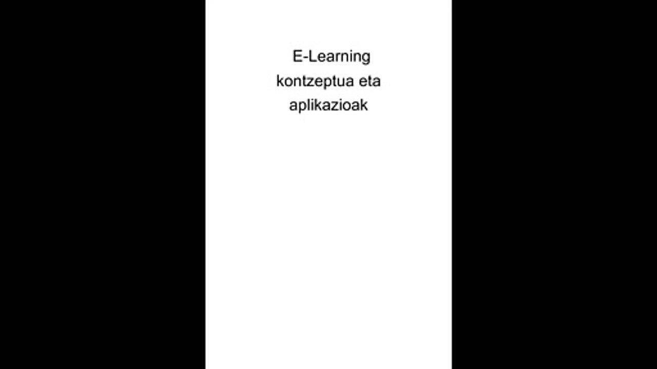 E-Learning kontzeptua eta aplikazioak