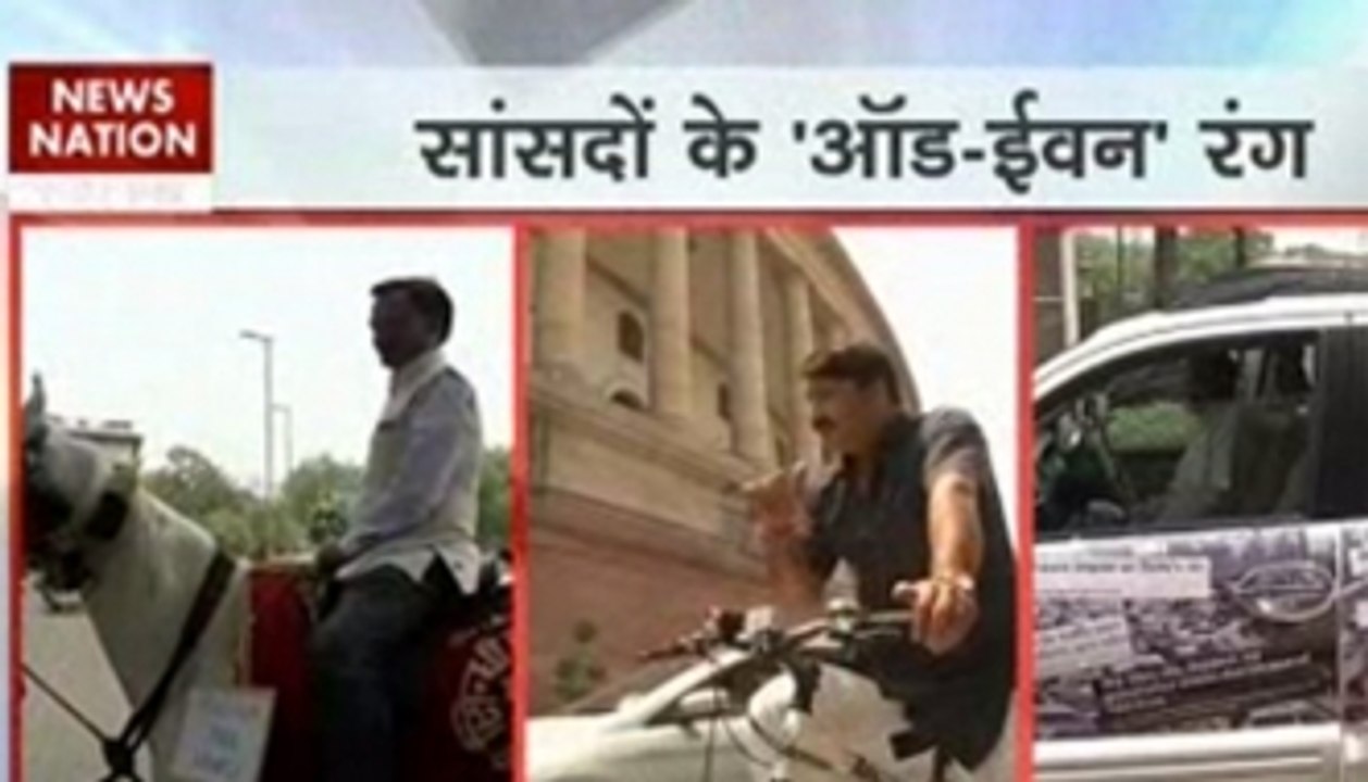 Manoj Tiwari cycles to Parliament, Ram Prasad Sharma rides a horse