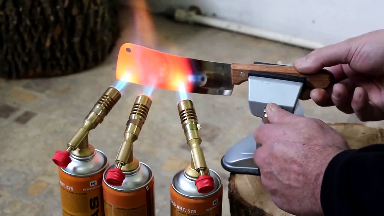 EXPERIMENT Glowing 1000 degree MEAT CHOPPER vs 10 FIRECRACKERS