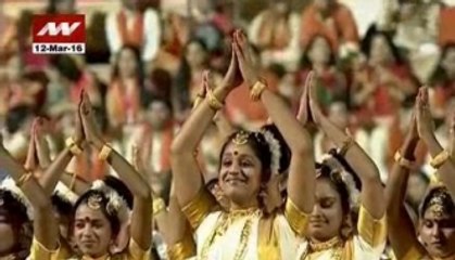 Yoga event delayed due to rainfall at the ongoing World Culture Festival