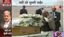 PM Modi pays tribute to Mufti Sayeed at Palam Airport