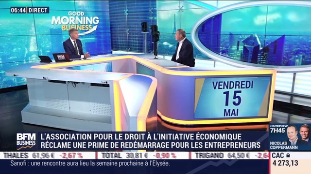 Frédéric Lavenir (l'Adie) : L'Association pour le droit à l'initiative économique réclame une prime de redémarrage pour les entrepreneurs - 15/05