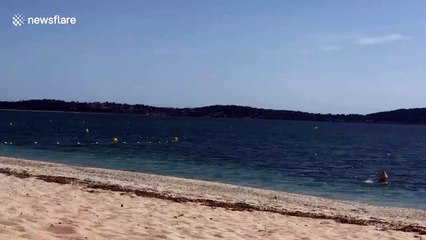 French pranksters dress as buoys to visit beach during coronavirus lockdown