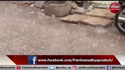 मुरैना जिले के जौरा में बारिश के साथ ओले गिरे