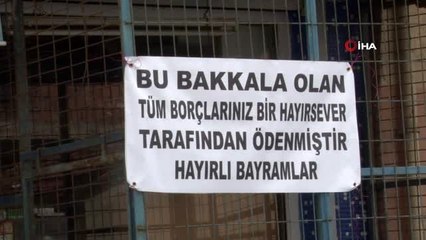 Önce veresiye borçları ödediler sonra pankart astılar