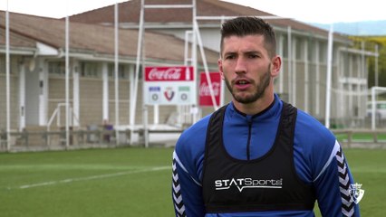 Declaraciones del jugador de Osasuna David García en las instalaciones de Tajonar