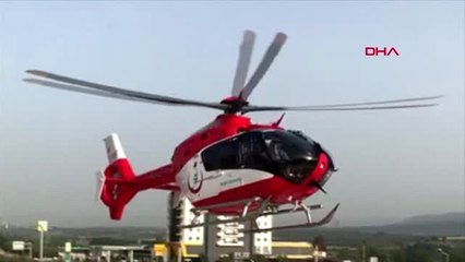 MANİSA Ambulans helikopter üzerine sıcak su dökülen minik Alparslan için havalandı