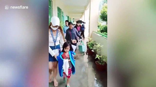 Residents evacuated as Typhoon Ambo sweeps across the Philippines