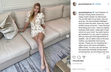 'I'm so damn lucky': Gwyneth Paltrow posts glowing tribute to daughter for her 16th birthday