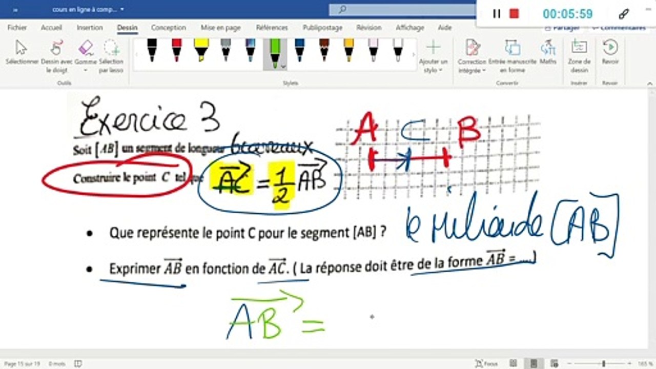 Seconde- Coordonnées de vecteurs - Partie 5 sur 5