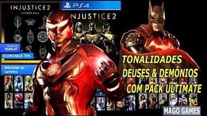 Injustice 2 Legendary Edition + Ultimate Pack com tonalidades Deus e Demônio