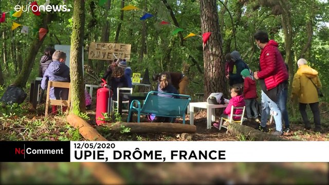 Children have lessons in woods as parents protest school not reopening