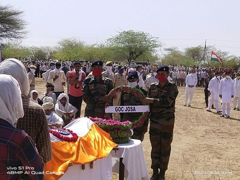 last rites of martyr rajesh manju in jodhpur