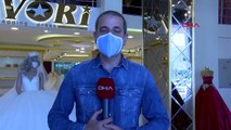 İki metre sosyal mesafeli gelinlik üretildi