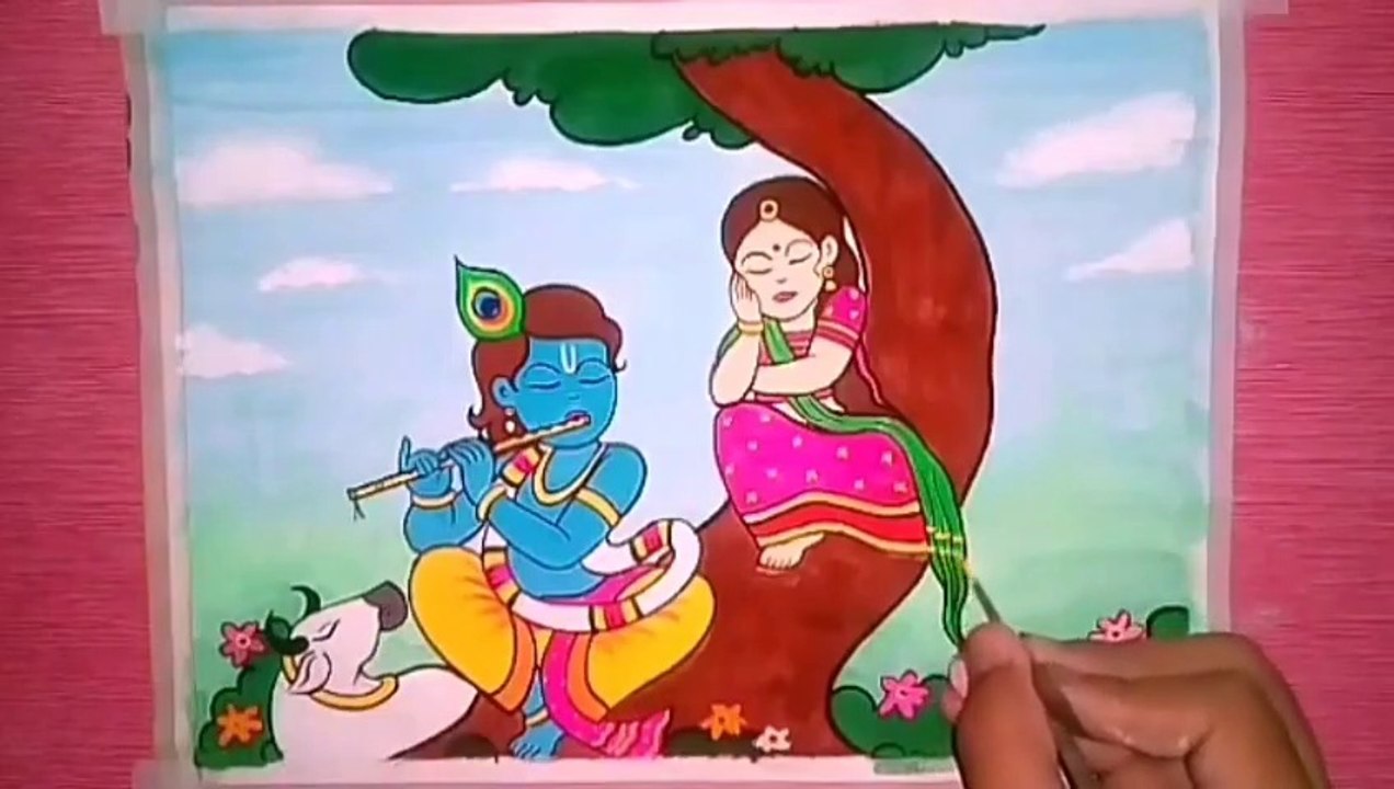 How to draw radha krishna drawing for kids step by step kids ...
