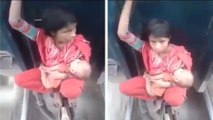 #Watch : A Woman With Infant Travelling Between Train Bogies