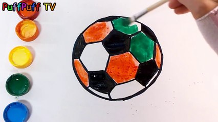 Glitter Soccer Ball Football Coloring and Drawing for Kids, Coloring Unicorn
