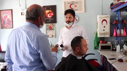 Yahşihan'da "askıda tıraş" uygulaması başlatıldı