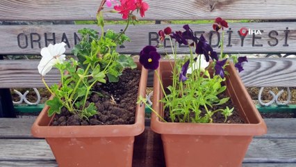 Orhaneli'nde Banklarda Oturan Vatandaşlara Çiçekli Önlem