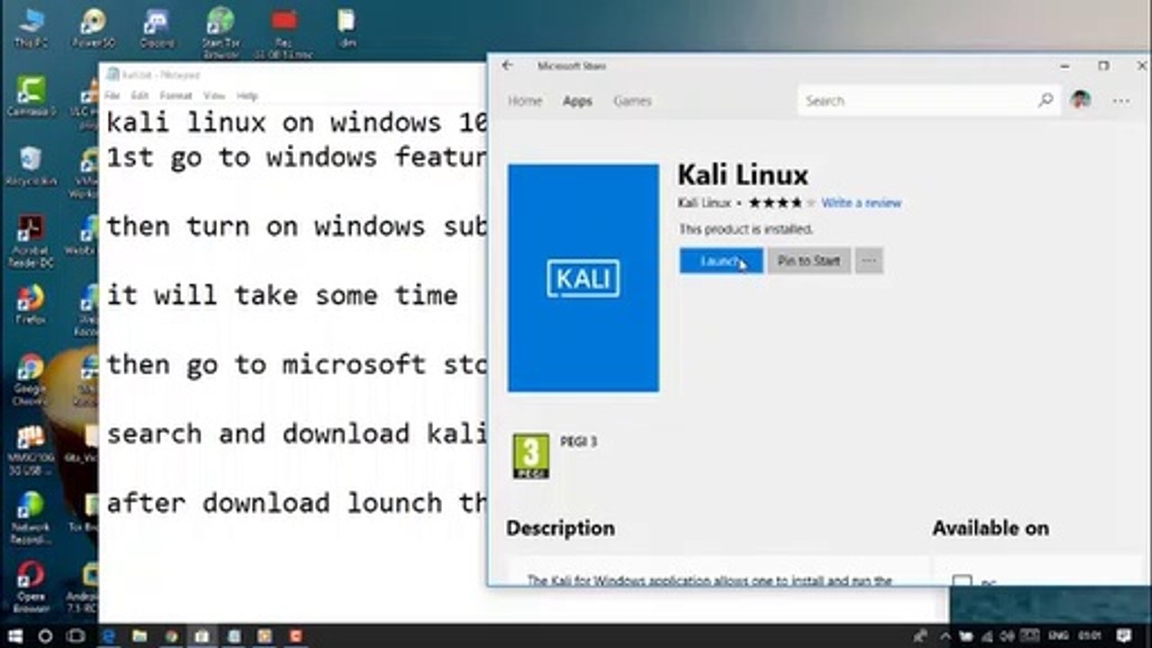 Kali Linux in windows 10