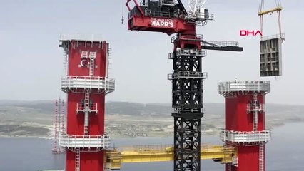 ÇANAKKALE 1915 Çanakkale Köprüsü ayaklarına son bloklar konuyor