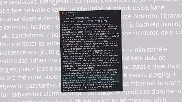 Spahia: Nuk mbarojnë çuditë në MSH, hapen me forcë zyrat e punonjësve - Vizion Plus