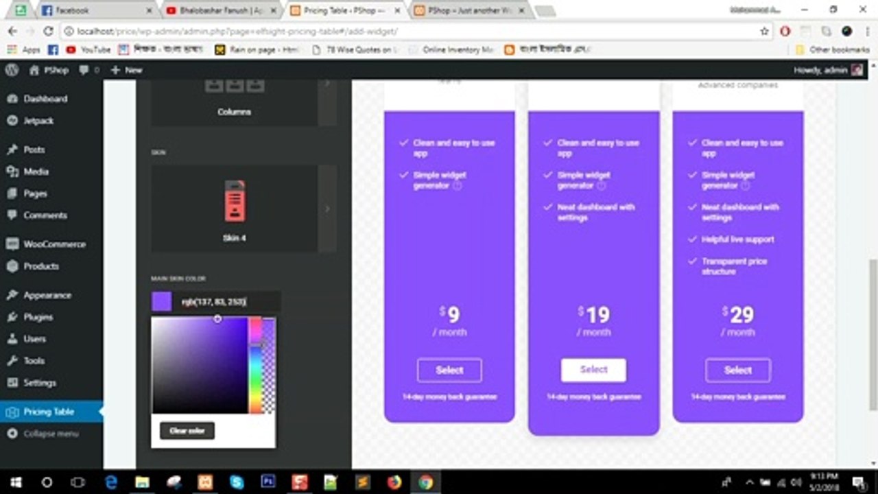 Woocommerce pricing table tutorial | Robot balok