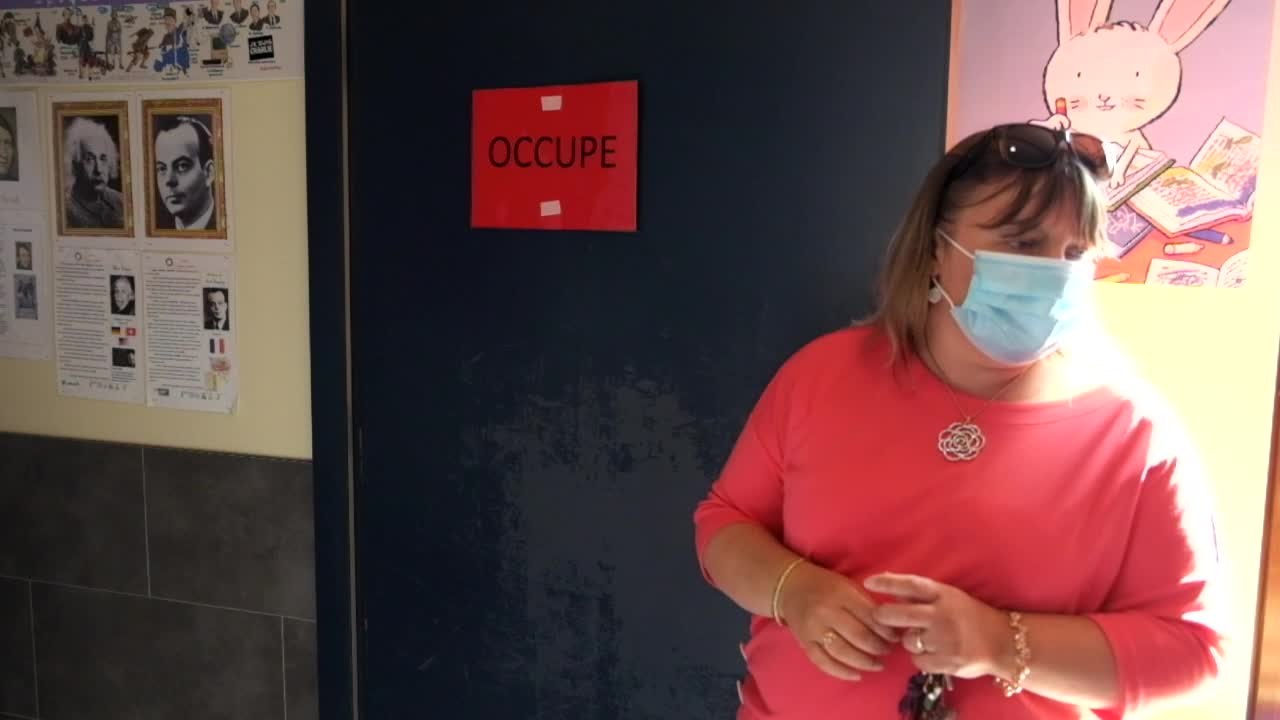 A l'école communale de Bouge ( Namur ) , tout est en place pour la reprise des cours