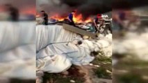 - İdlib'te sığınmacıların kaldığı kampta yangın çıktı