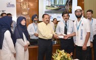 Union Minister Jitendra Singh felicitates successful students of Kashmir Super 30