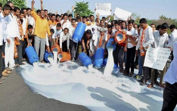 Farmers Protests: Farmers spill milk after distributing it to needy