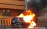 Bihar: A moving car catches fire over a flyover in Patna