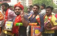 Karnataka Verdict: BJP workers celebrates outside party office in Bengaluru