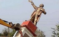 Tripura: Statue of Vladimir Lenin demolished using bulldozer