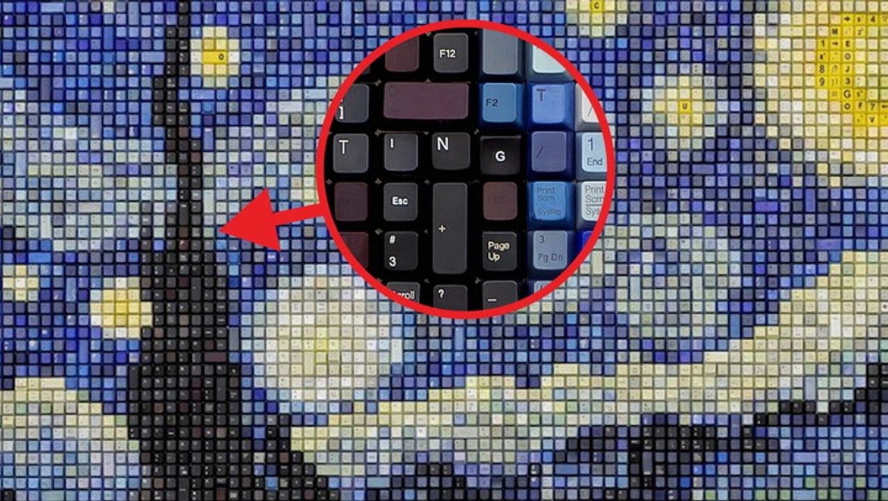 This artist recycles old computer keys into famous paintings