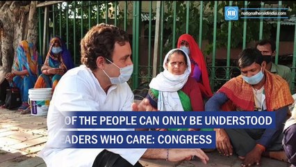 Rahul Gandhi meets migrant labours in Delhi