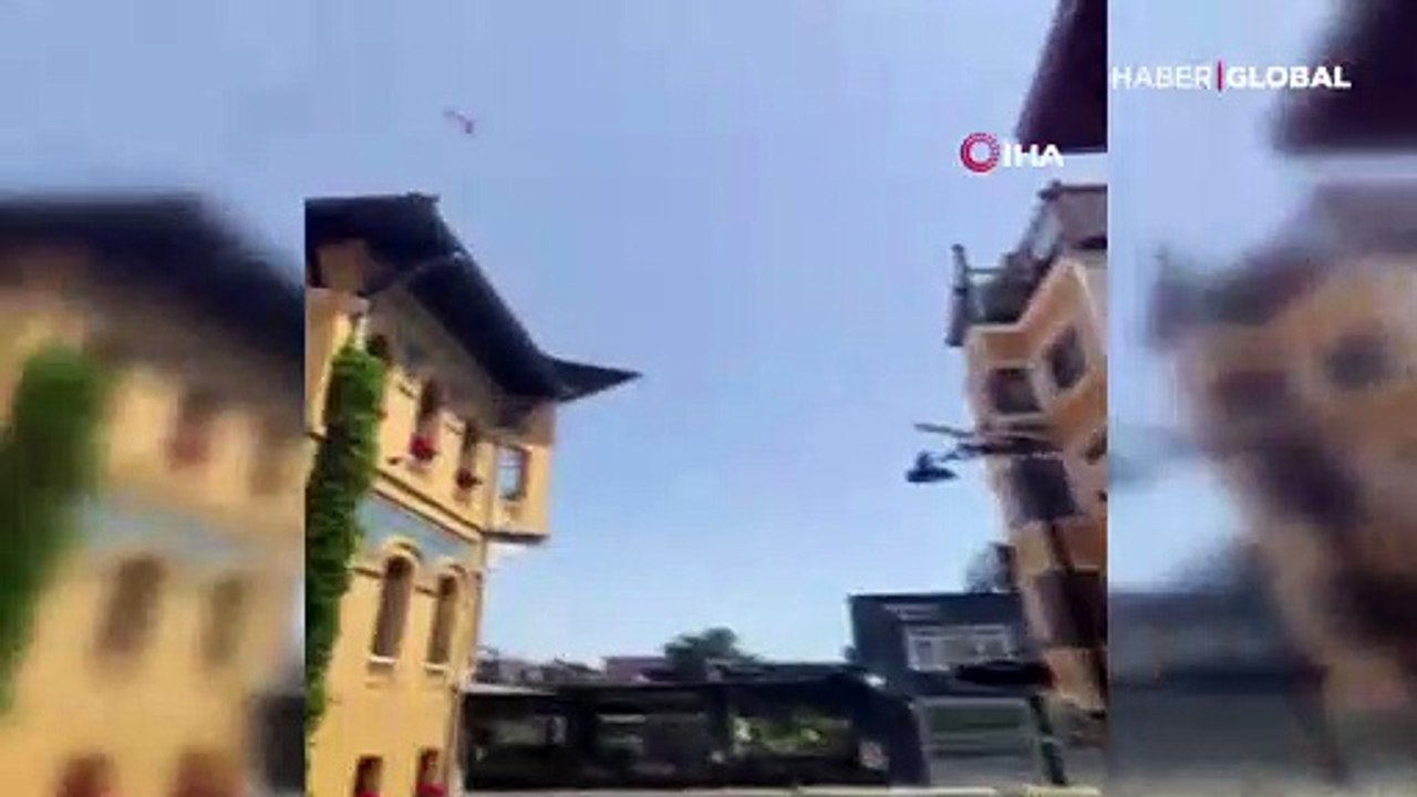 Kargaların saldırdığı şahin otele sığındı