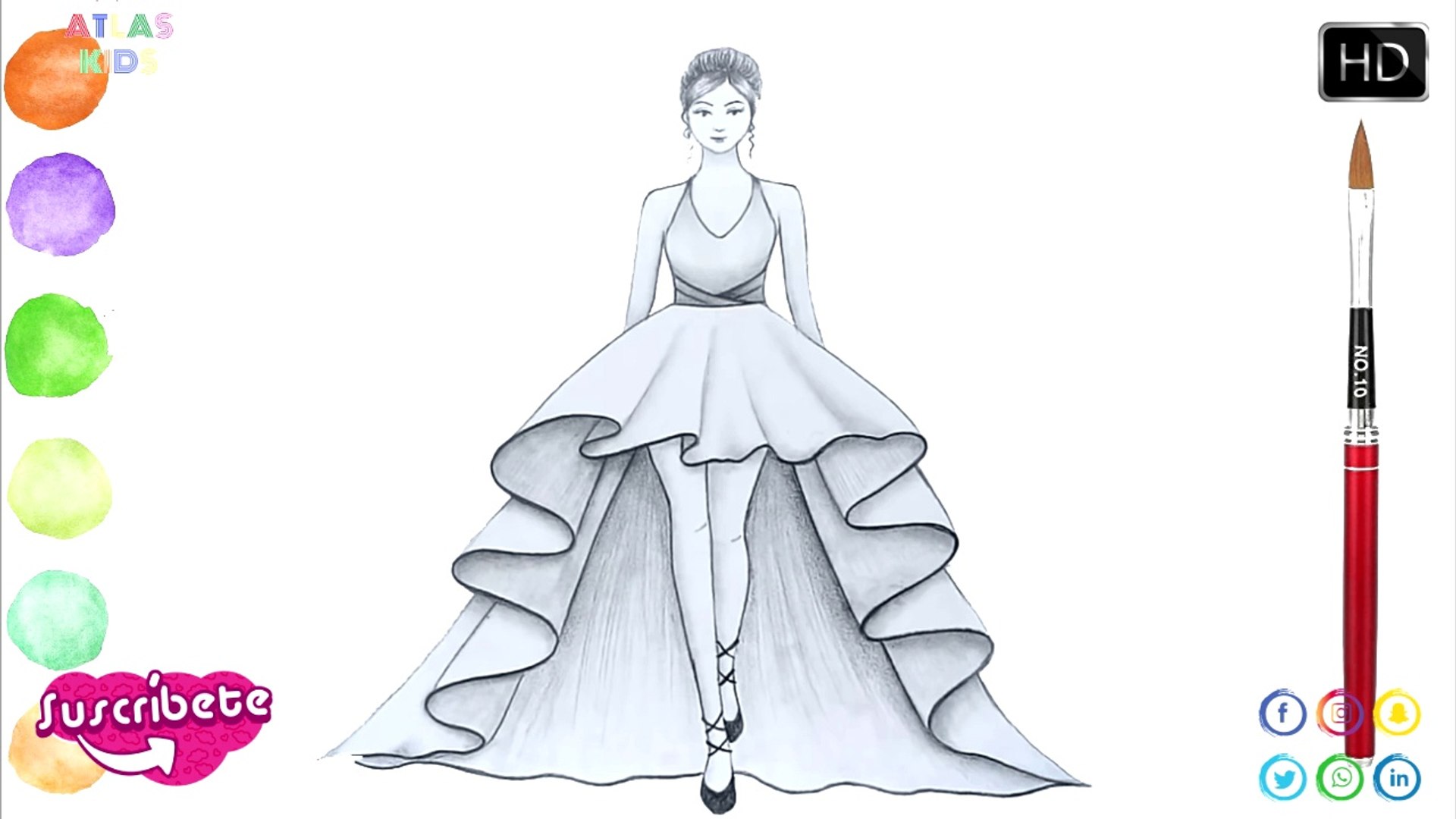 Cómo dibujar una princesa con un vestido hermoso... - Vídeo Dailymotion