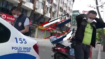 Sokağa çıkma kısıtlamasında motosiklet ile tur atarken yakalandı