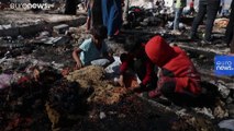 İdlib'de sığınmacıların yaşadığı çadır kentte yangın çıktı
