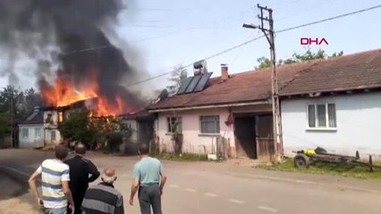 Bursa'da 2 ahşap ev, alev alev yandı