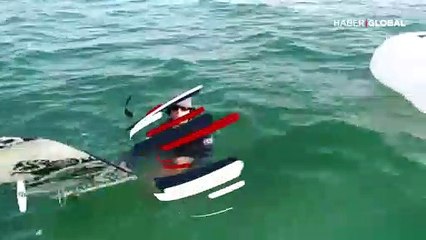 Yasağa rağmen girdiği denizde mahsur kalan sörfçü kurtarıldı