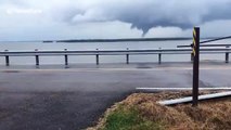 Tornado swirls across lake in eastern Texas